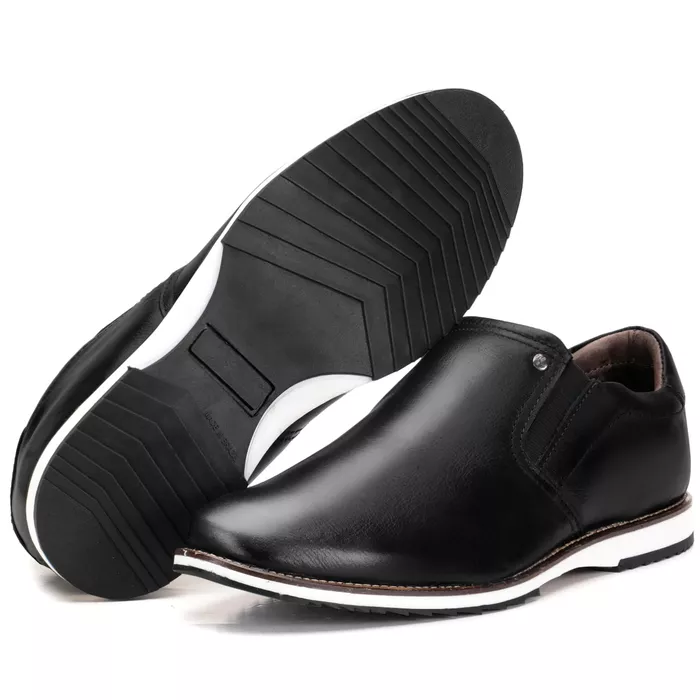 Sapato Oxford Em Couro Calce Fácil Preto Confortáv... - KÉFFOR Calçados