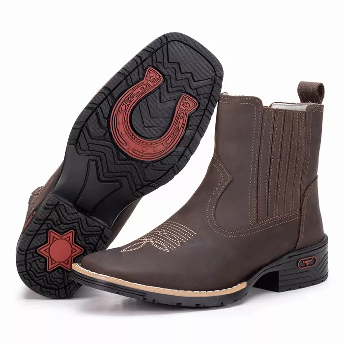 Bota sertaneja Marrom Com Detalhe Bordados Kéffor ... - KÉFFOR Calçados