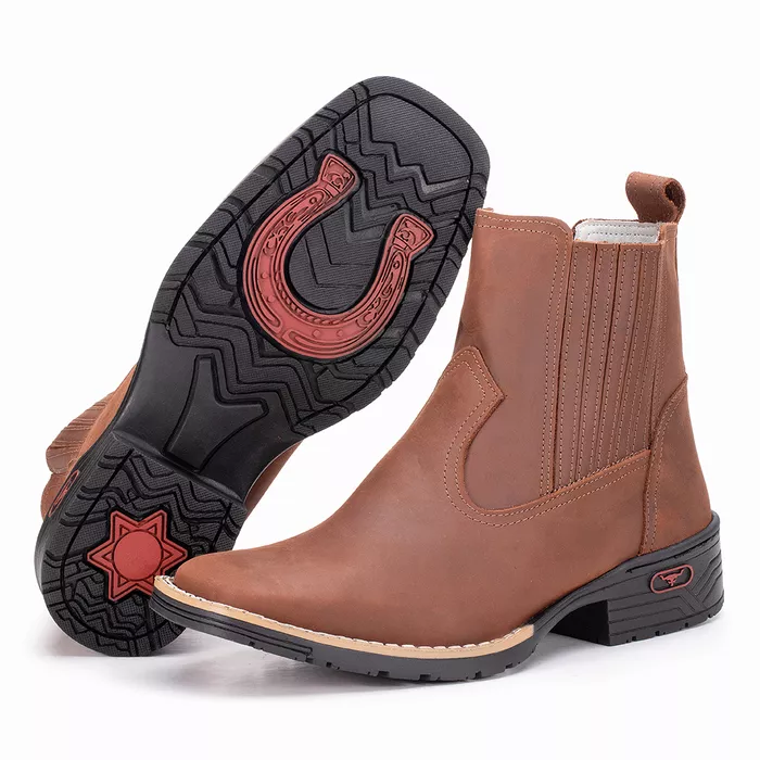 Bota sertaneja Couro Mustang marrom Kéffor - 20005... - KÉFFOR Calçados