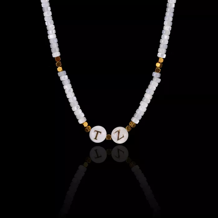 Colar Disco Pérola Água Doce/Hematita Dourada Personalizável Prata/Banhado Ouro 20ml