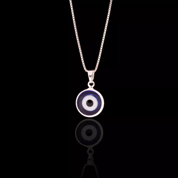 Colar Olho Grego Azul 12mm Prata 925 
