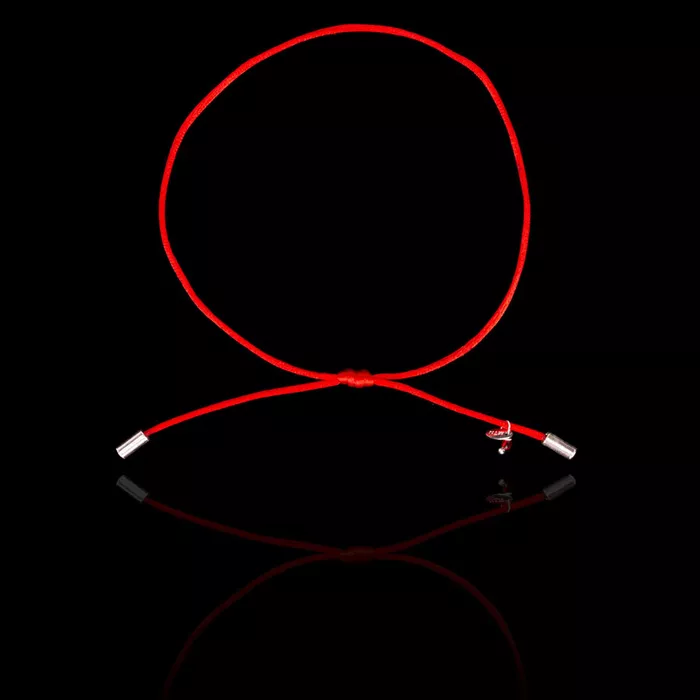Pulseira Fio de Seda Vermelho com terminais em Prata 925 (Nó Fixo 2) 