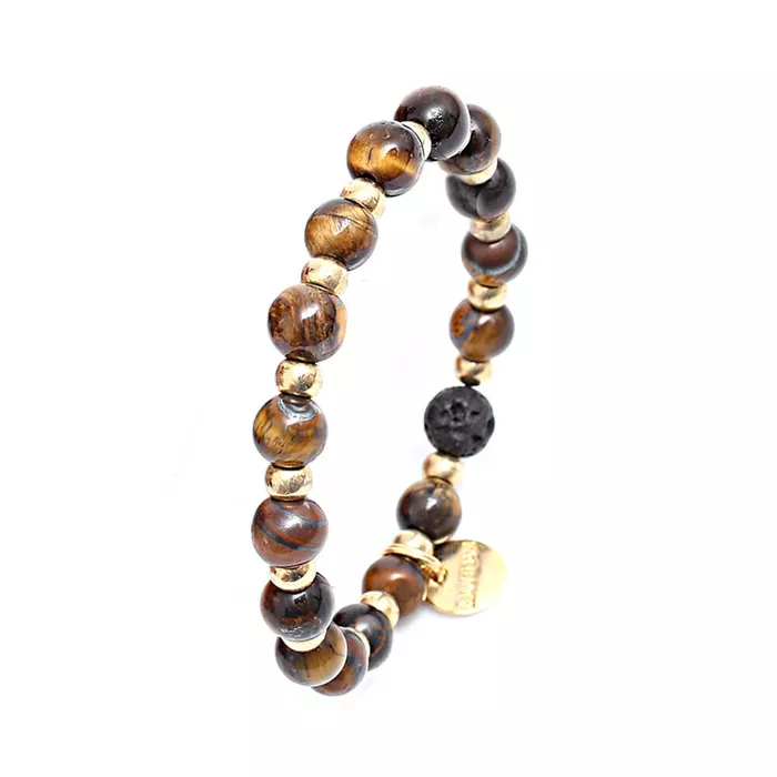 Pulseira Mp621 Pedra Natural Olho De Tigre