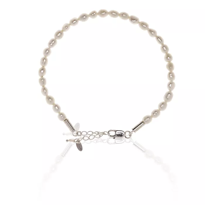 Pulseira Pérola Água Doce Prata 925 