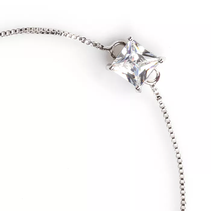 Pulseira Zircônia Incolor 6x6mm RB