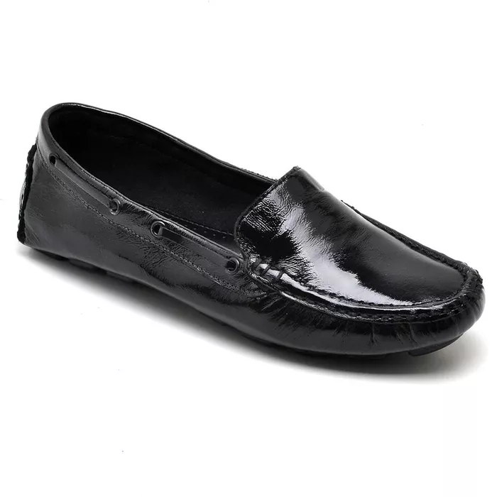 Mocassim drive em couro legítimo Preto Verniz - NAYKAZUMI