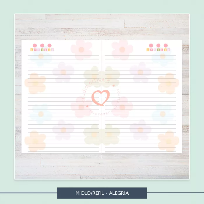 Miolo para caderno A5 - Alegria