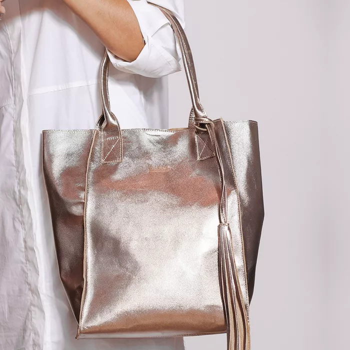 Bolsa de Couro - ÉVORA - Champagne - Bubblê
