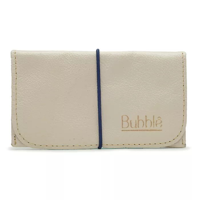 Mini Carteira em Couro Legítimo Bubblê Off White - Bubblê