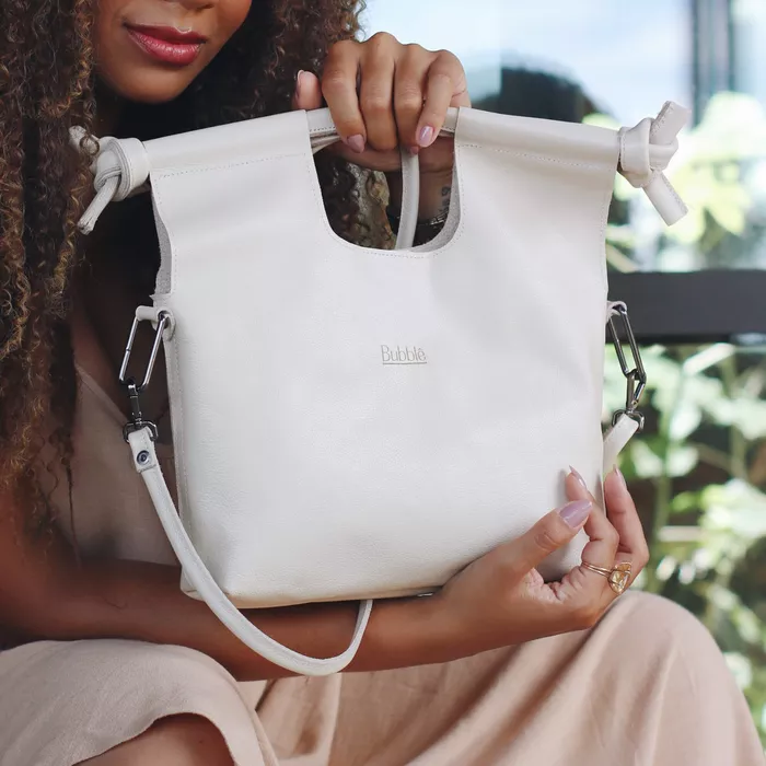 Bolsa de Couro - BOSSA - Off White - Bubblê