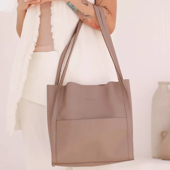 Bolsa de Couro - LITORAL - Amêndoa - Bubblê