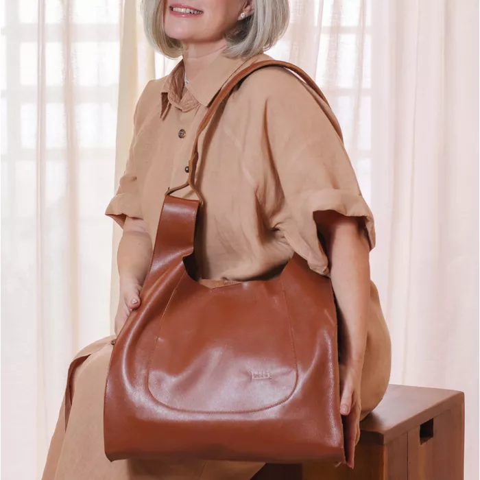 Bolsa de Couro - RELUZIR - Chocolate - Bubblê