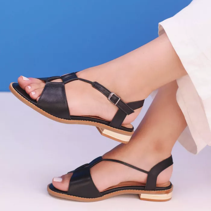 Sandália Rasteira - FLORESCER - Preto - 842.64 - Bubblê