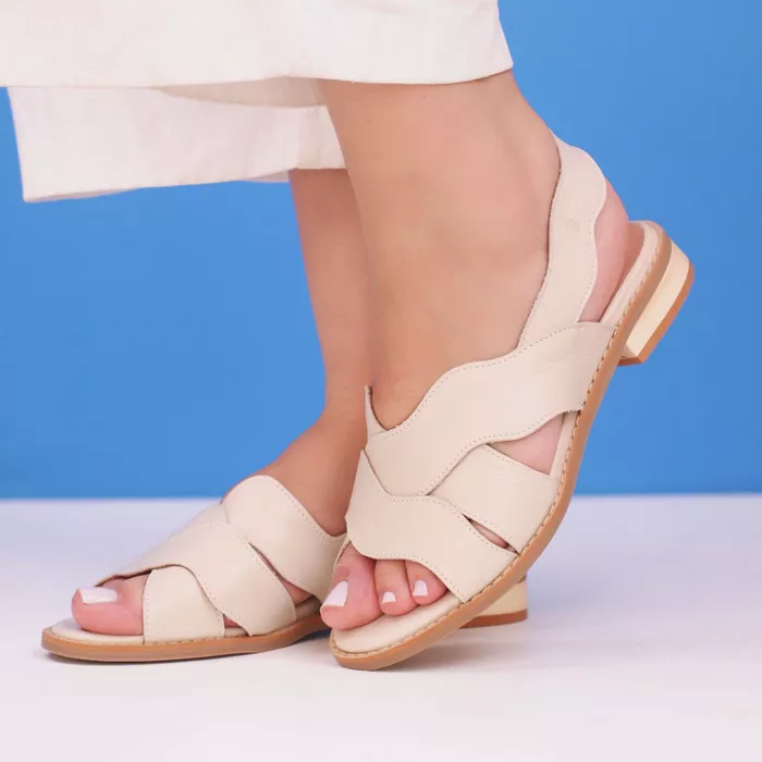 Sandália Rasteira - ONDAS - Off White - 842.91 - Bubblê