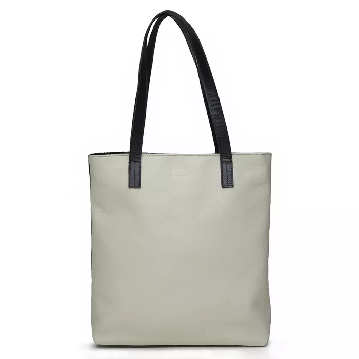 Bolsa de Couro - ENVELOPE - Off e Preto - Bubblê