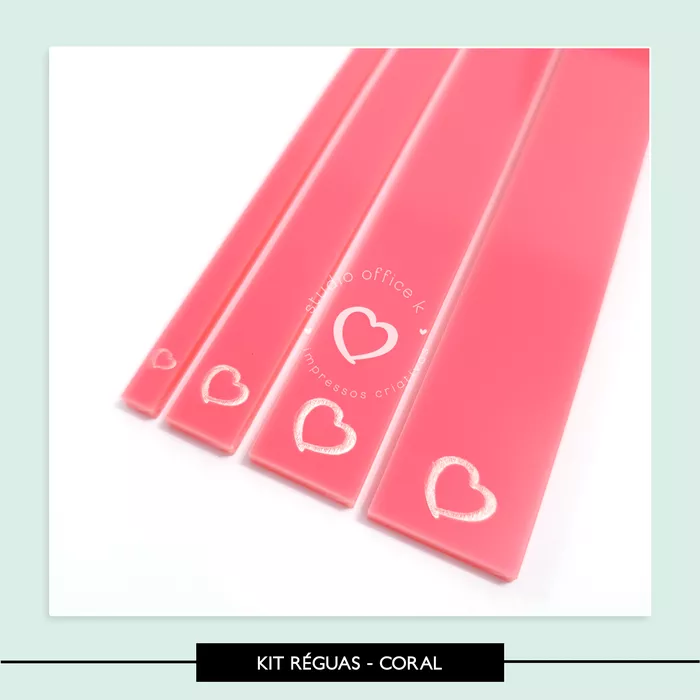 Kit Réguas Acrílico Colorido