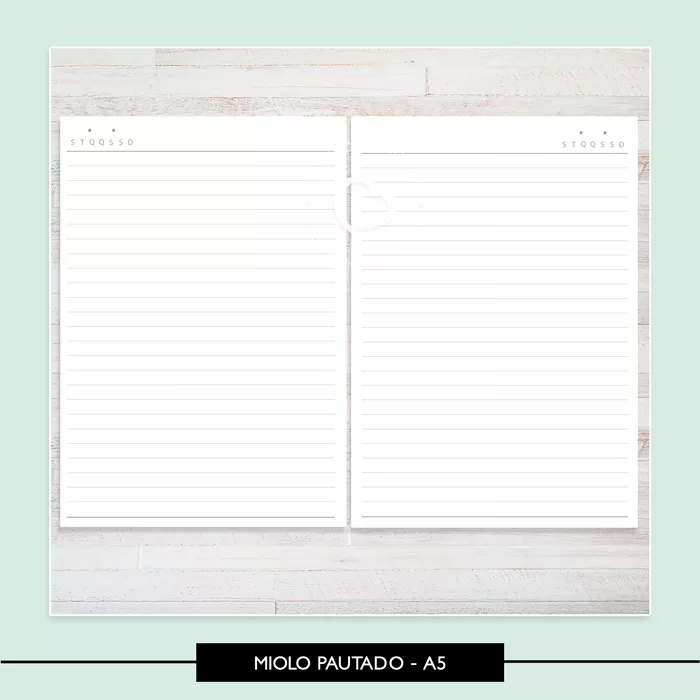 Miolo para Caderno Colegial - Pautado