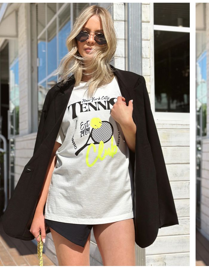 T-shirt Tennis - Branca - Du Jour Boutique