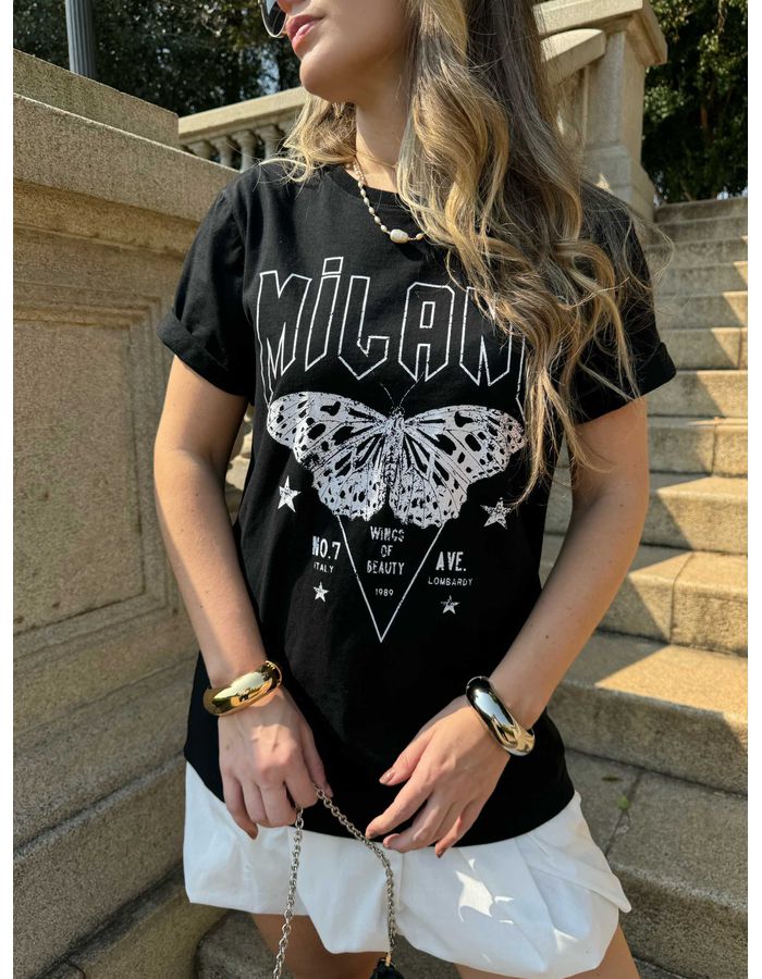 T-shirt Milano - Preta - Du Jour Boutique