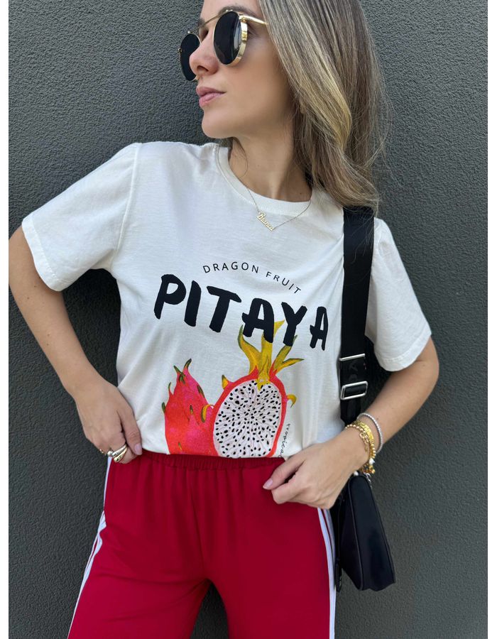 T-shirt Pitaya - Branca - Du Jour Boutique