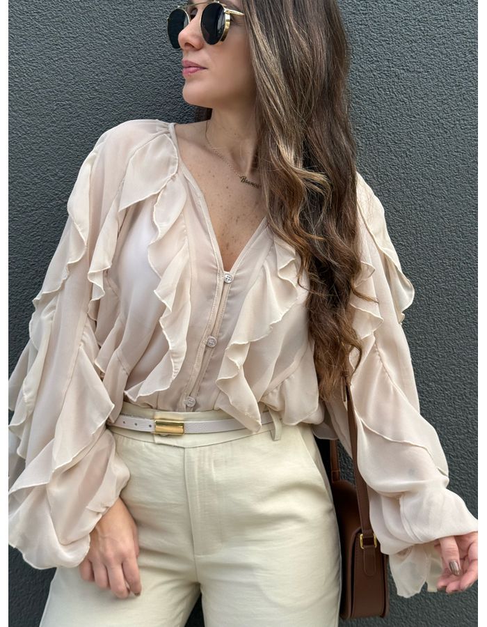 Blusa Olivia - Areia - Du Jour Boutique