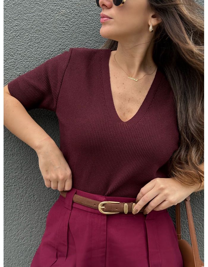 Blusa Caroline - Merlot - Du Jour Boutique