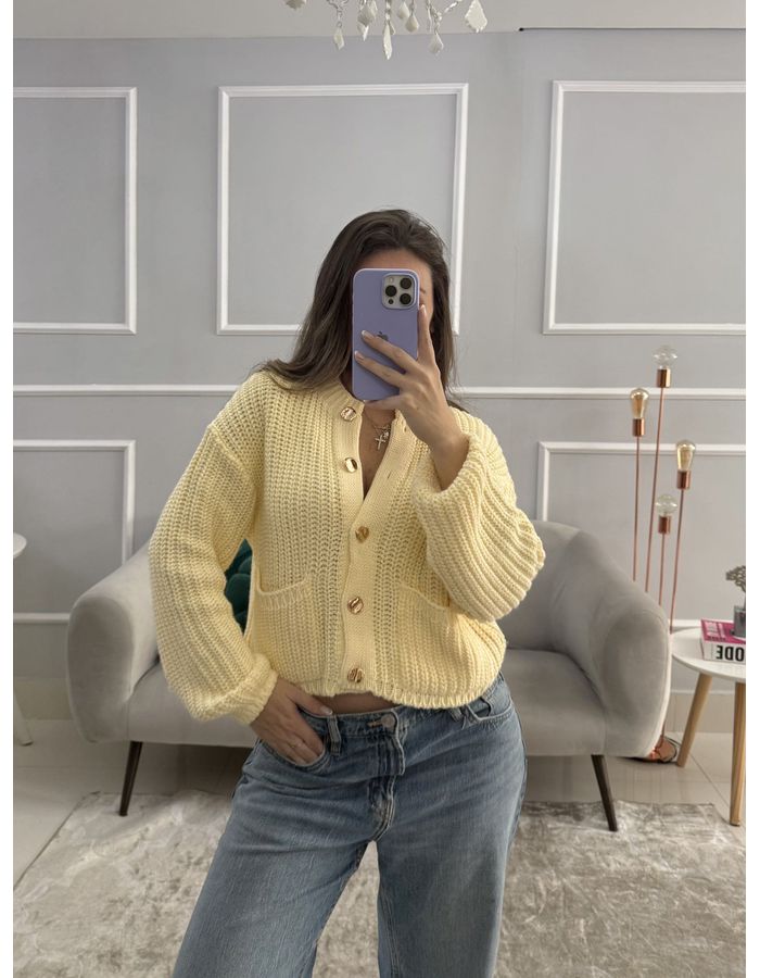 Cardigan Gio - Amarelo Manteiga - Du Jour Boutique