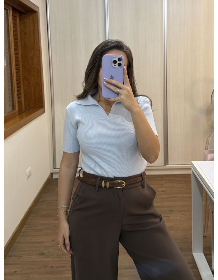 Blusa Leda - Azul Bebê - Du Jour Boutique