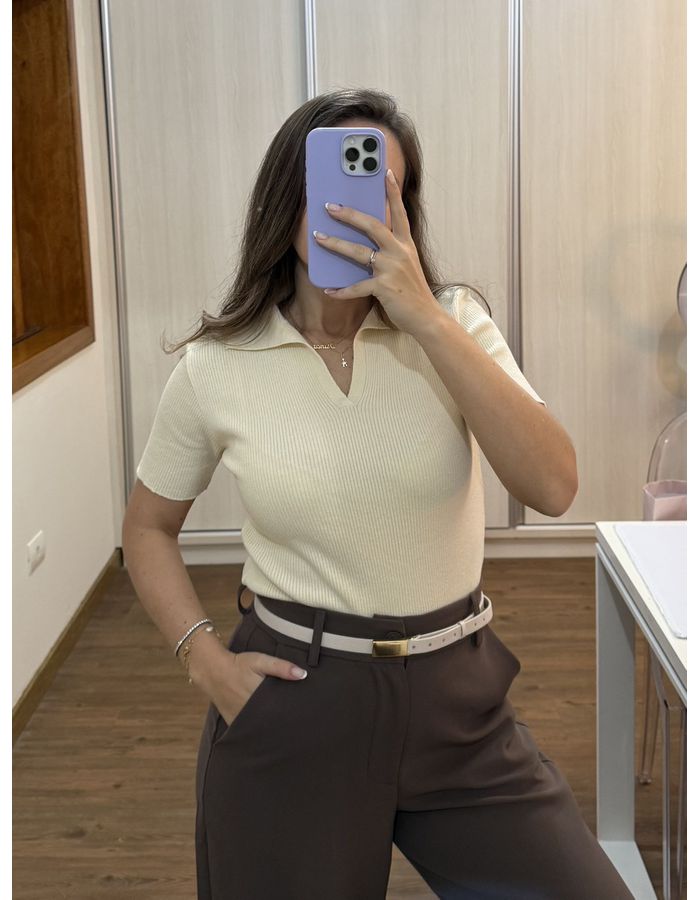 Blusa Leda - Areia - Du Jour Boutique