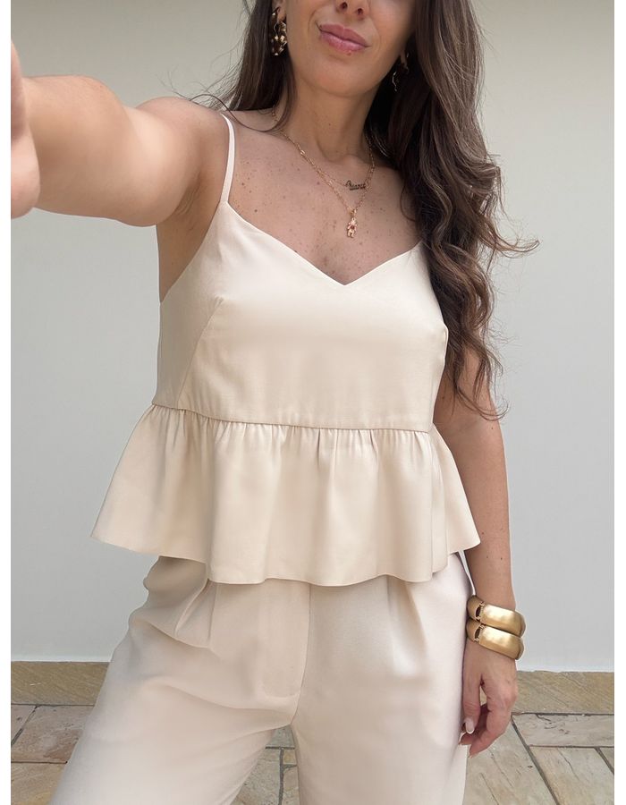  Blusa Isla - Areia - Du Jour Boutique