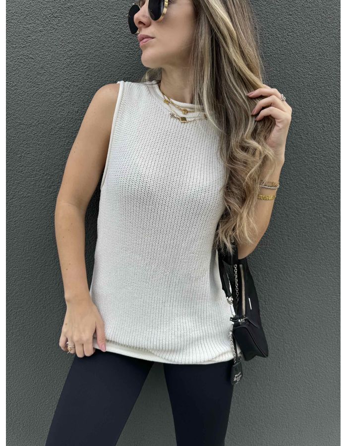 Blusa Francesca Alongada - Branca - Du Jour Boutique