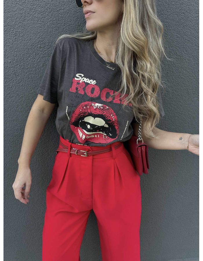 T-shirt Lips - Chumbo - Du Jour Boutique