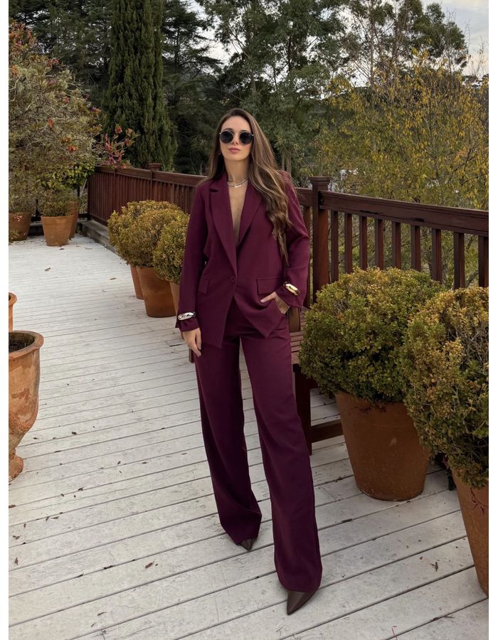 Calça Rachel - Merlot - Du Jour Boutique