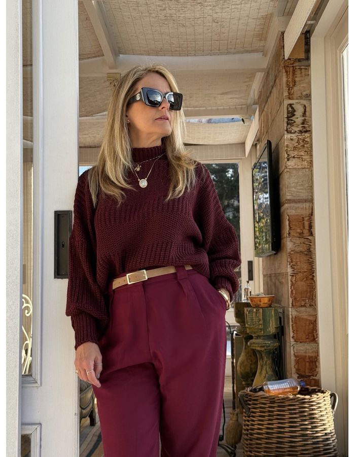 Tricot Leona - Vinho - Du Jour Boutique