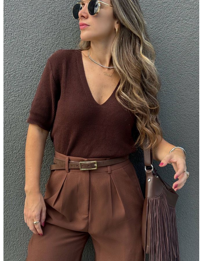 Blusa Caroline - Marrom - Du Jour Boutique