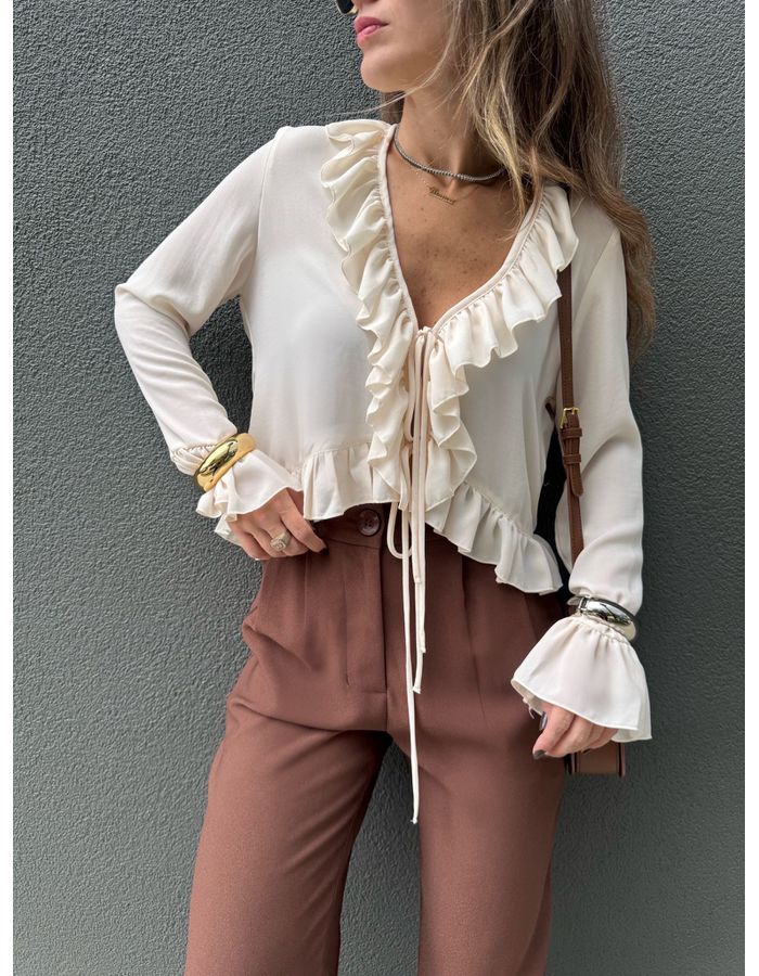 Blusa Betina - Areia - Du Jour Boutique