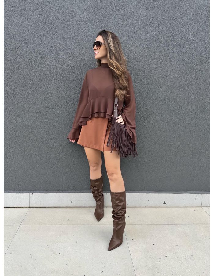 Short Saia Tenesse - Camel - Du Jour Boutique