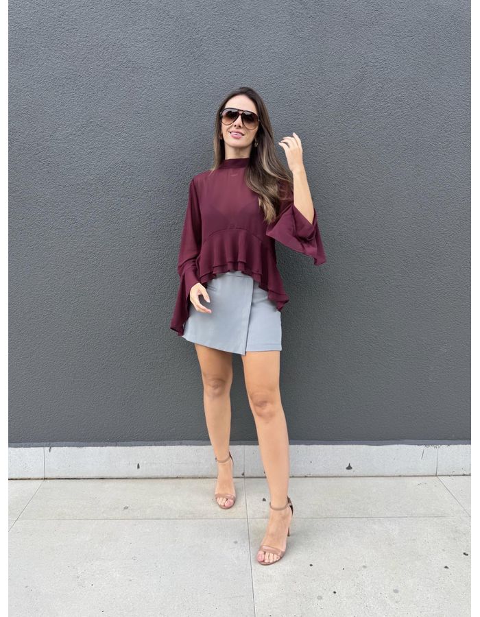 Short Saia Tenesse - Cinza - Du Jour Boutique