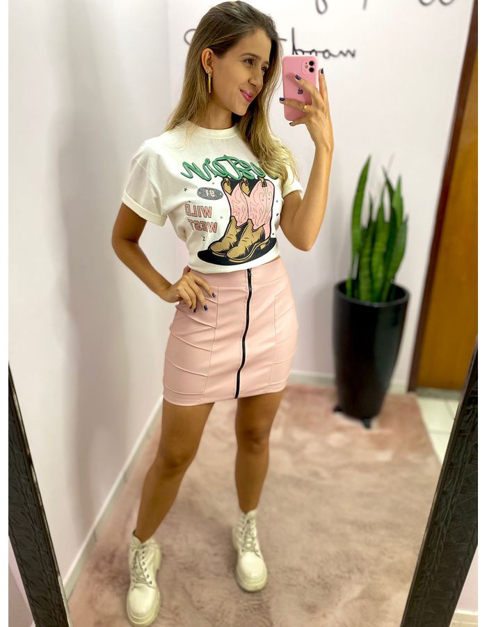 SAIA COURINO ZÍPER ROSE - MOOD STORE