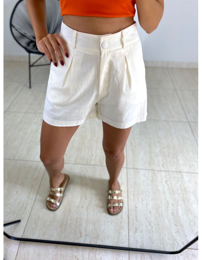 SHORT LINHO BOTÃO OFF - MOOD STORE