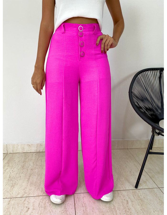 CALÇA PANTALONA CREPE BOT... - MOOD STORE