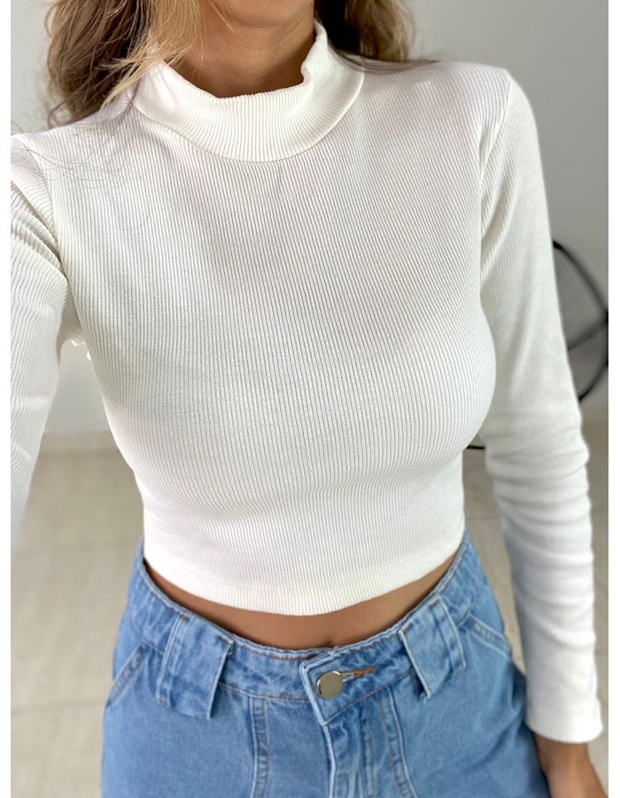 CROPPED CANELADO MAJU OFF - MOOD STORE