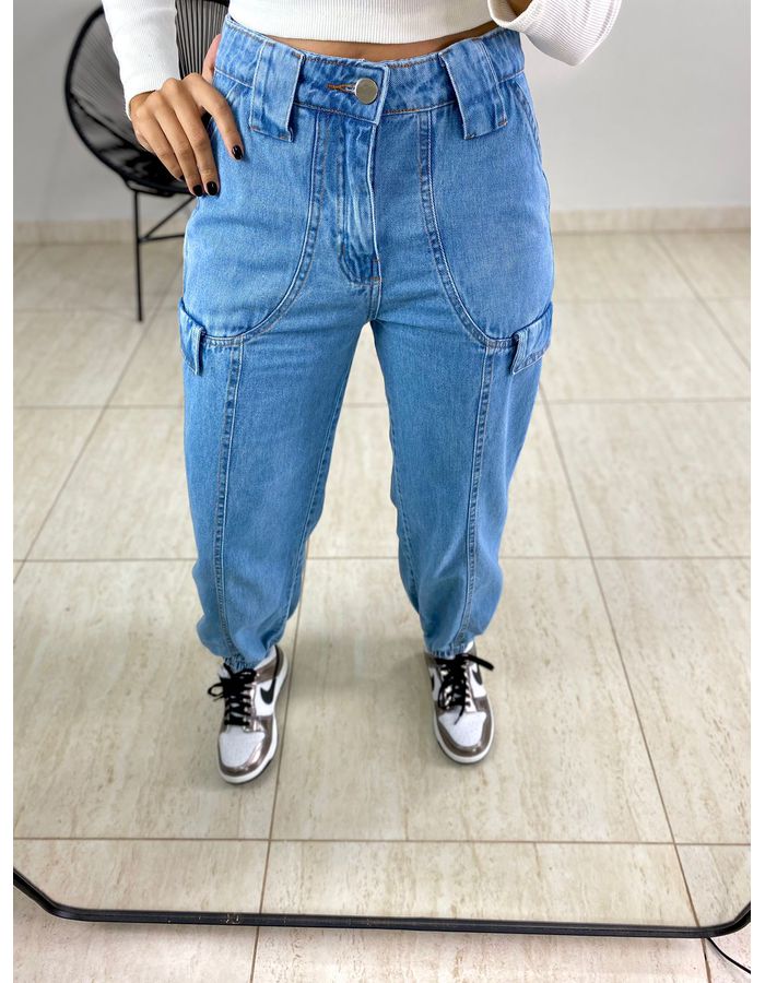 CALÇA CARGO JOGGER JEANS - MOOD STORE
