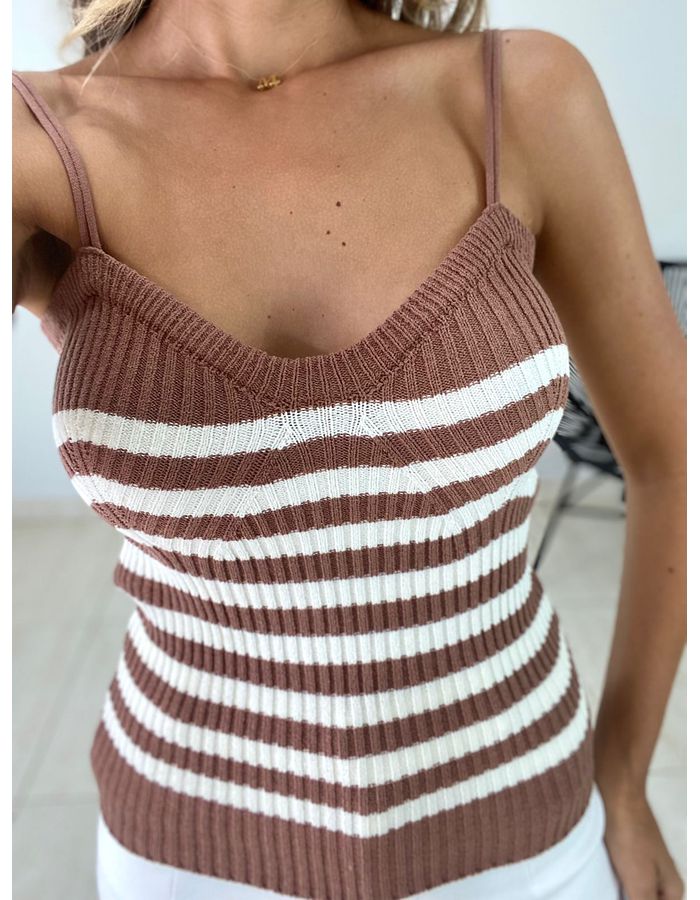 BLUSA TRICOT LISTRAS MARR... - MOOD STORE