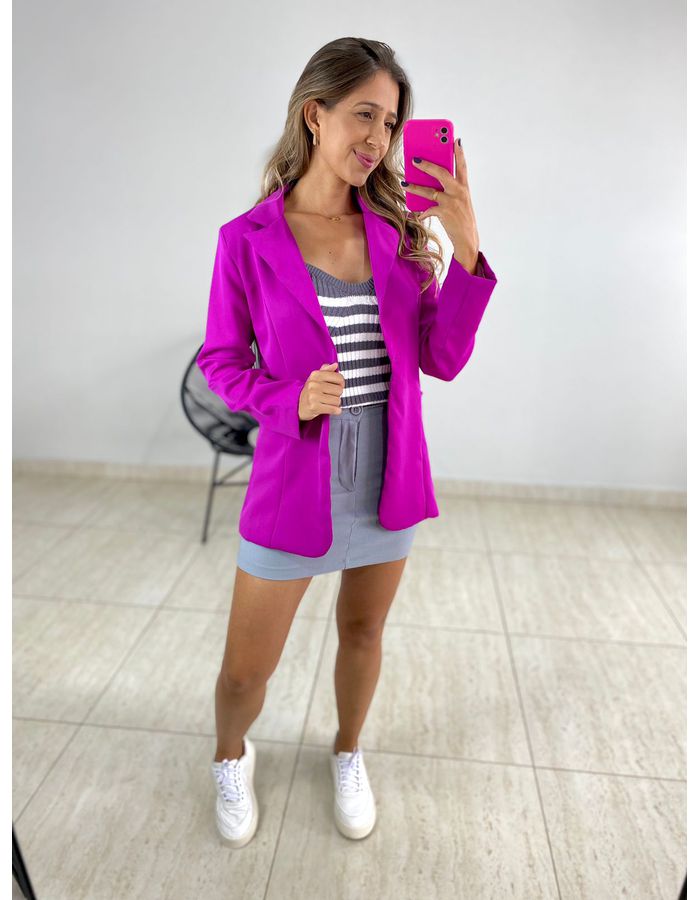 MAXI BLAZER FORRADO FUCSI - MOOD STORE