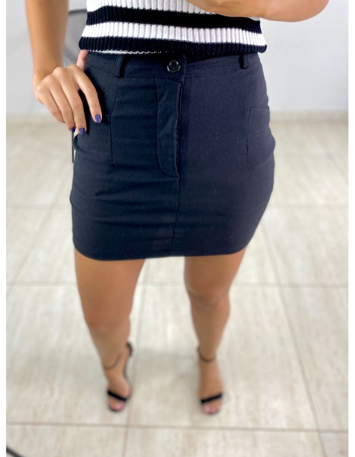 SHORT SAIA ELASTANO PRETO - MOOD STORE