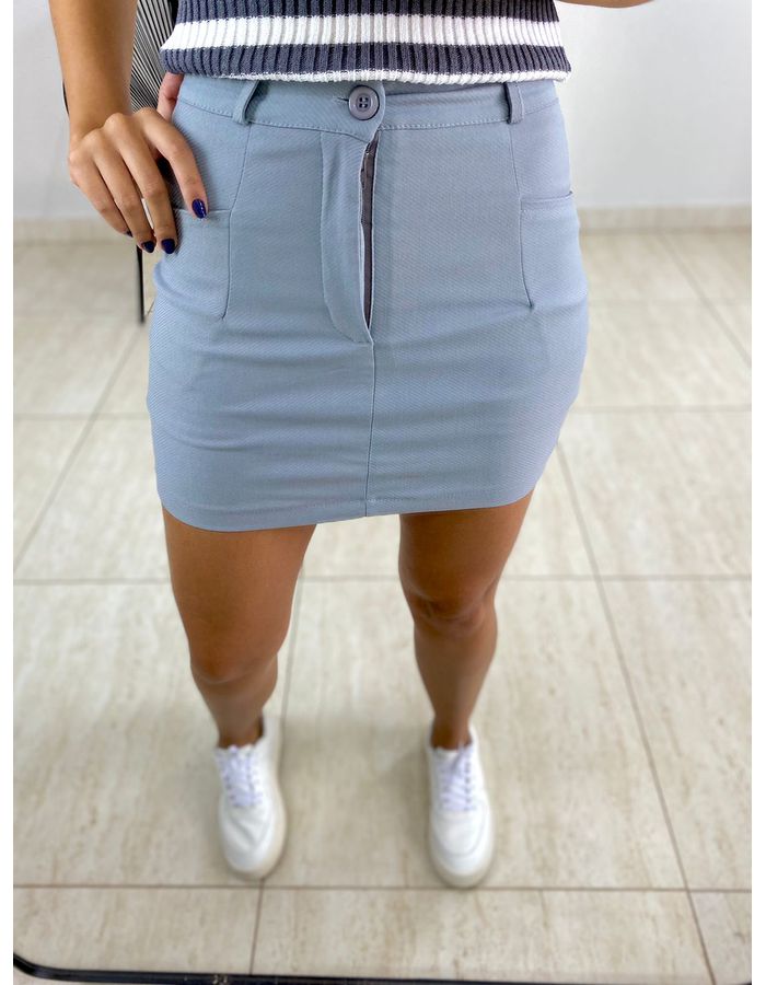 SHORT SAIA ELASTANO CINZA - MOOD STORE
