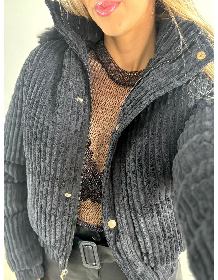 PUFFER COTELE PRETO - MOOD STORE
