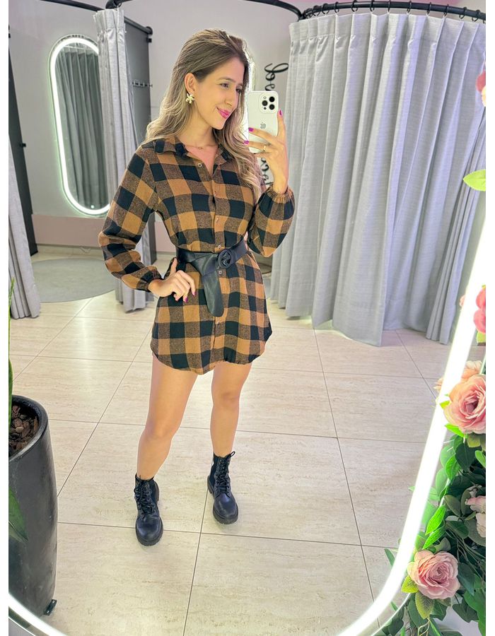 CHEMISE XADREZ MARROM - MOOD STORE