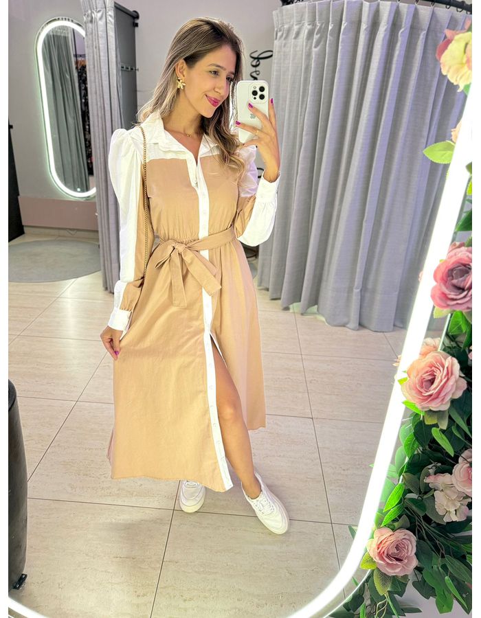 VESTIDO AGATHA NUDE/OFF - MOOD STORE